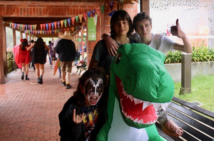 Middle School students show off their costumes on the Boulevard. For over 30 years, TCS has made Halloween a memorable day for all, by bringing in food booths and best costume competitions.
