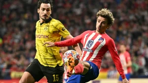 Simeones Atletico de Madrid Grind Out Advantage Over Resilient Dortmund in the Champions League Quarter Finals