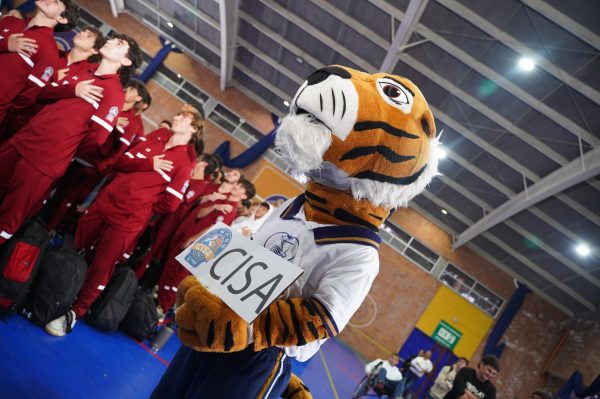 TCS Tiger holding CISA tournament sign during the inauguration ceremony. 