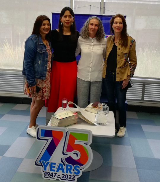 Marta Vargas, Lina Isaza, author Emma Lucía Ardina and writer and poet Andrea Halaby act on May 6 for TCS 75th anniversary.