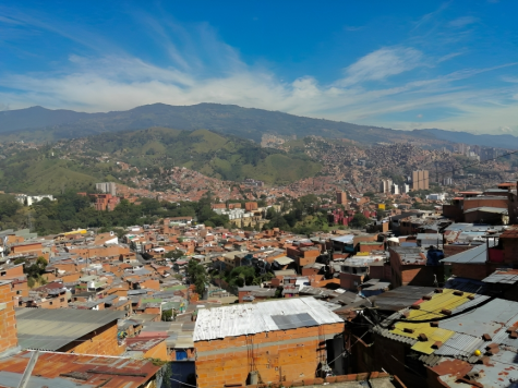 The view from the top of  Comuna 13. 